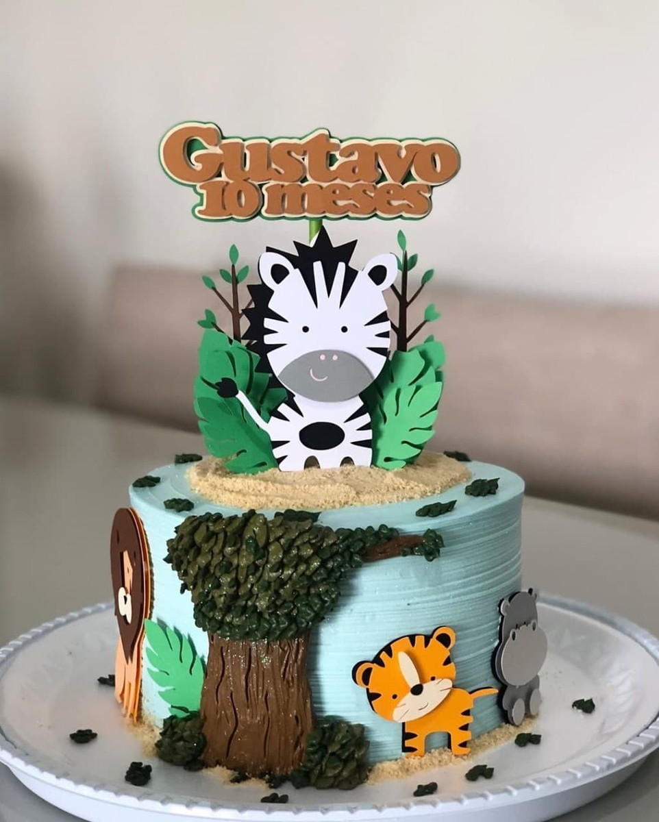 Arquivo De Corte Topo De Bolo Safari Em Camadas 82