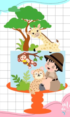 Arquivo de Corte: Topo de Bolo Safari Menino Cute 017