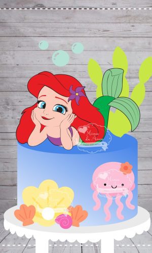 Arquivo de corte Topo de bolo Sereia Baby em camadas