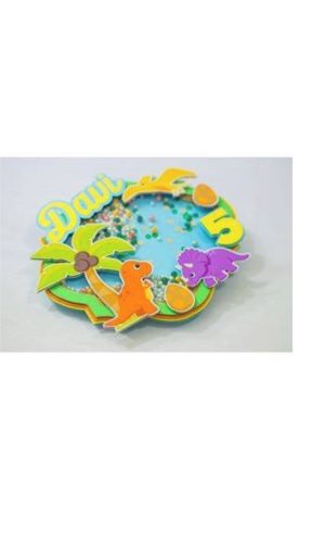 Arquivo de corte topo de bolo shaker Dino Baby +10 ARQUIVOS