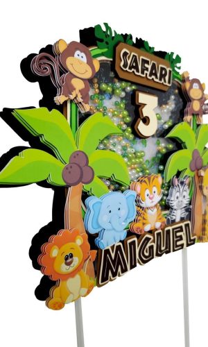 Arquivo de Corte Topo de Bolo Shaker Safari Cute