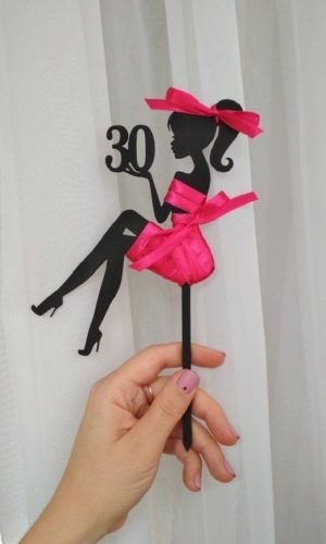 Arquivo de corte Topo de bolo silhueta mulher