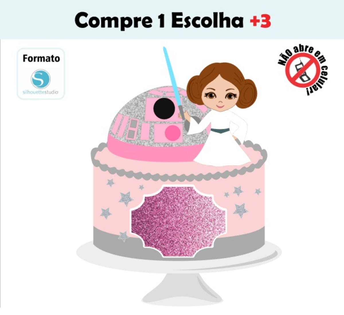 Arquivo de Corte Topo de Bolo Star Wars Menina