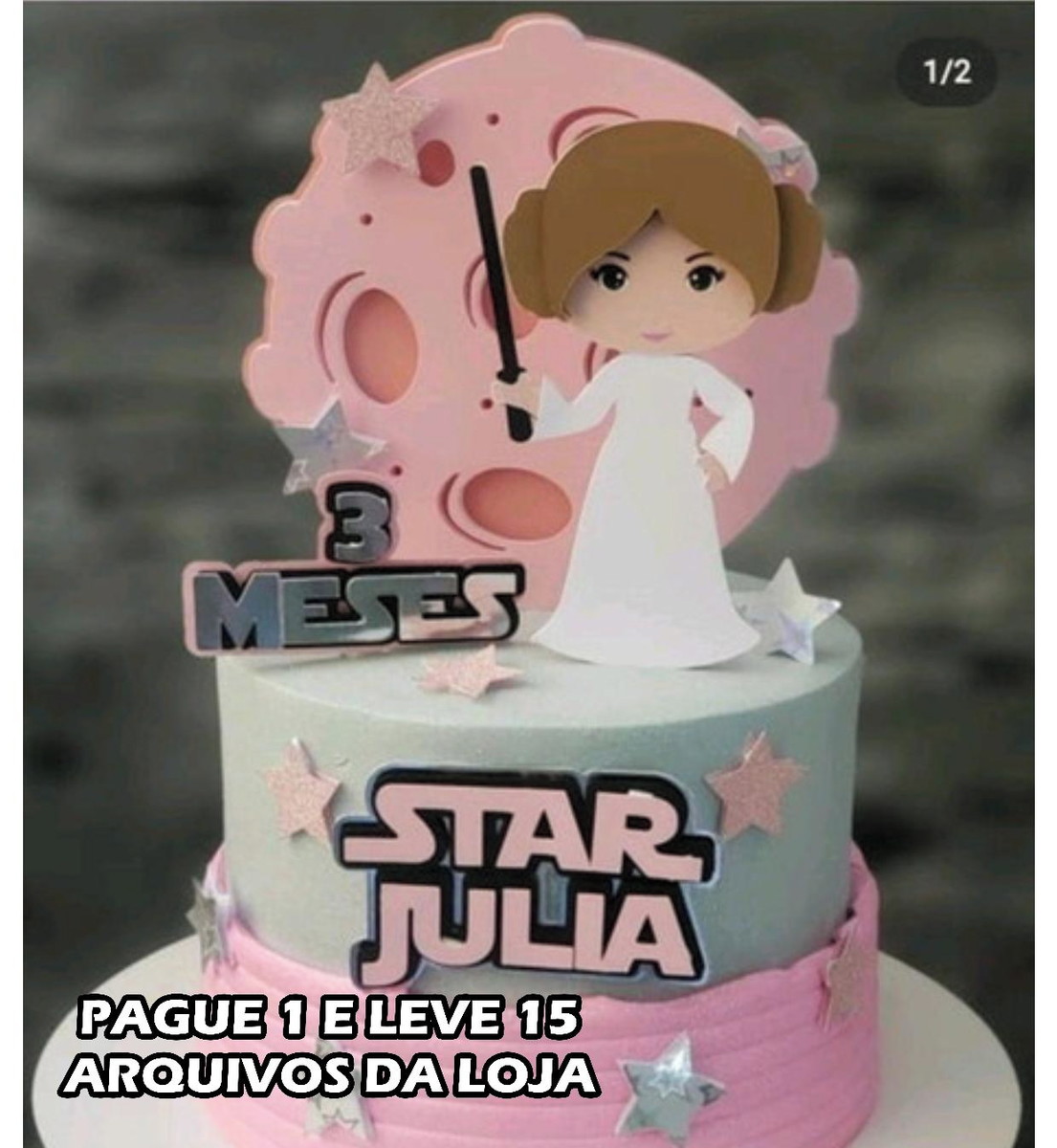 Arquivo de Corte - Topo de Bolo Star Wars Menina