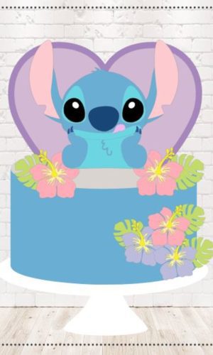Arquivo de Corte Topo de Bolo Stitch em Camadas 1986