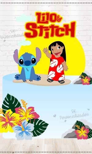 Arquivo de Corte Topo de Bolo Lilo & Stitch em Camadas 894