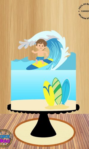 Arquivo de Corte Topo de Bolo Surf Menino