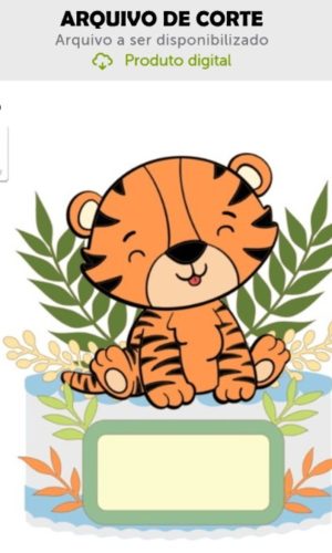 Arquivo de Corte Topo de Bolo Tigre Baby