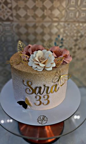 Arquivo De Corte Topo De Bolo Trio De Flores Com Borboleta D