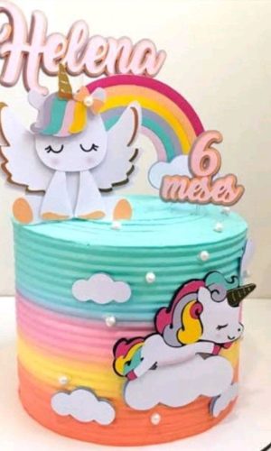 Arquivo de Corte Topo de Bolo Unicornio Camadas #2664