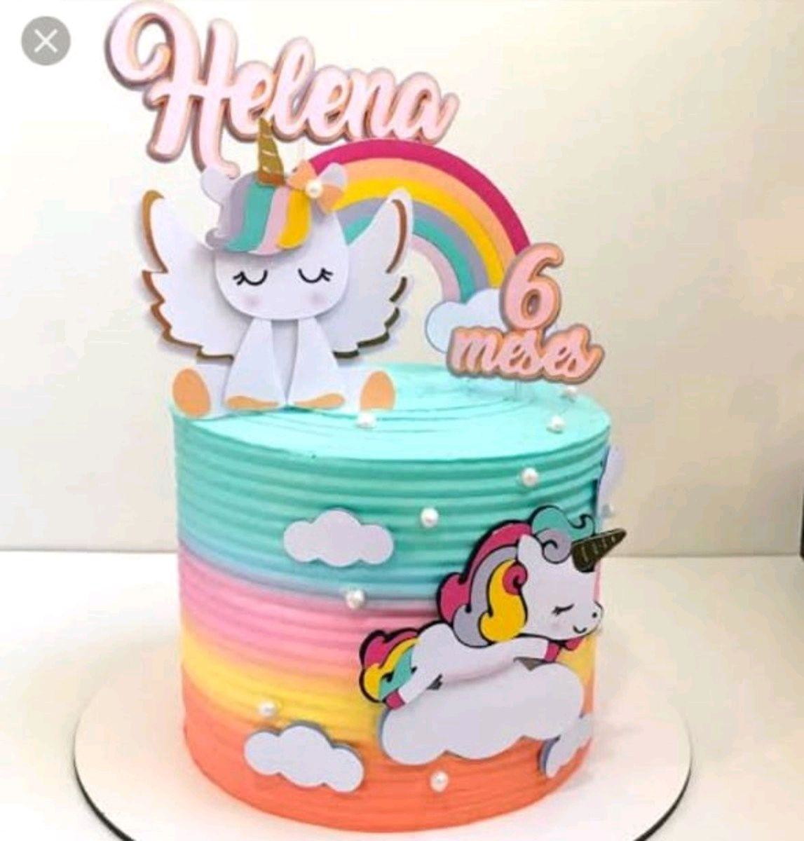 Arquivo de Corte Topo de Bolo Unicornio Camadas #2664