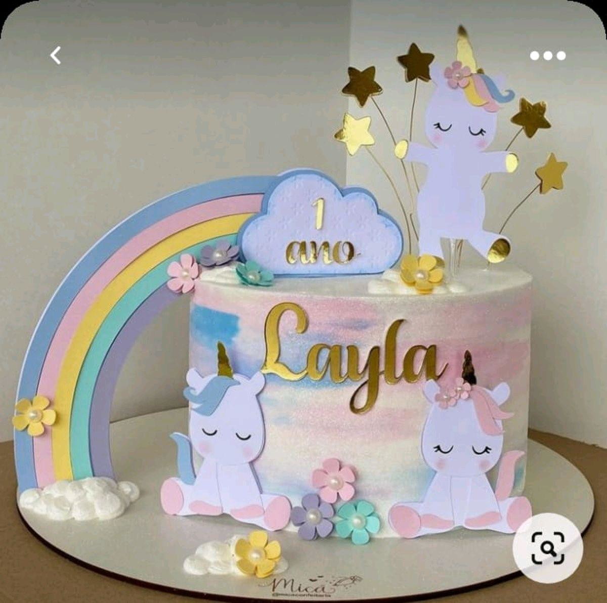 ARQUIVO DE CORTE TOPO DE BOLO UNICORNIO CAMADAS #2665