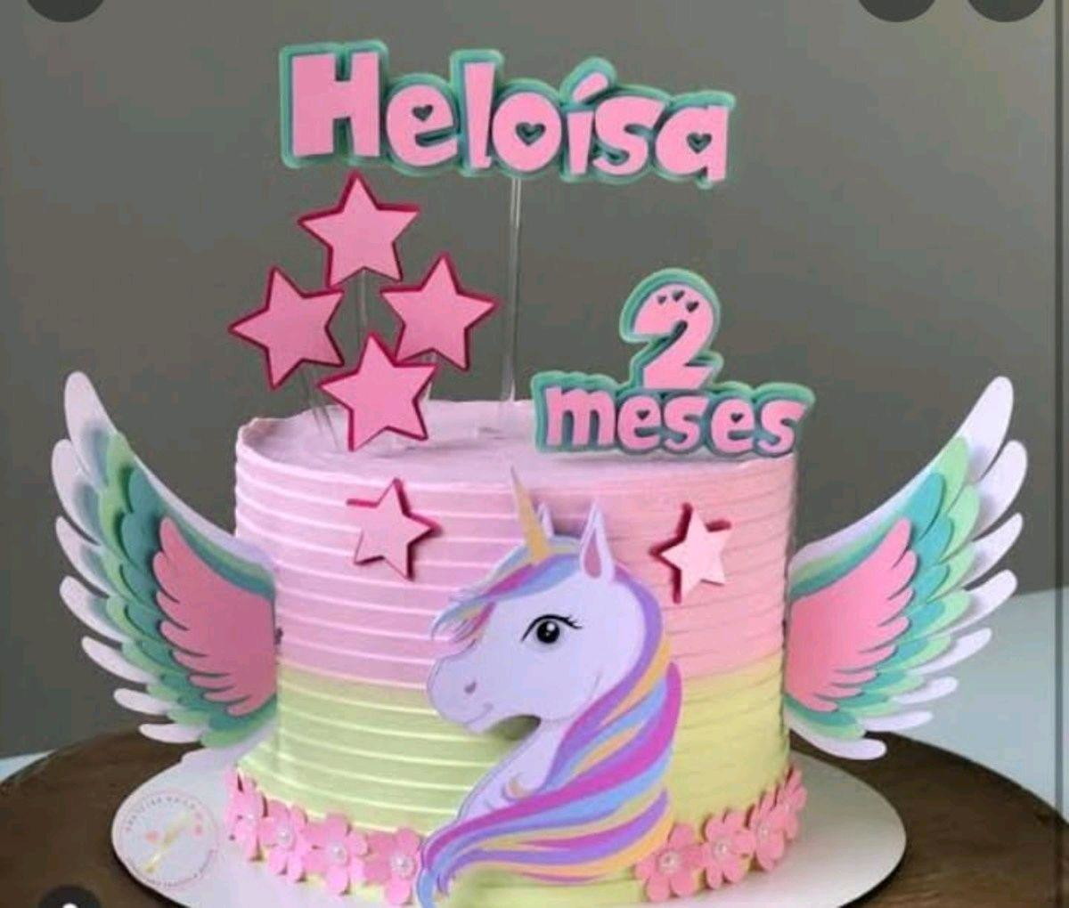 Arquivo de Corte Topo de Bolo Unicornio Camadas #2666