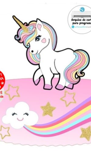 Arquivo de Corte Topo de Bolo Unicornio Cute