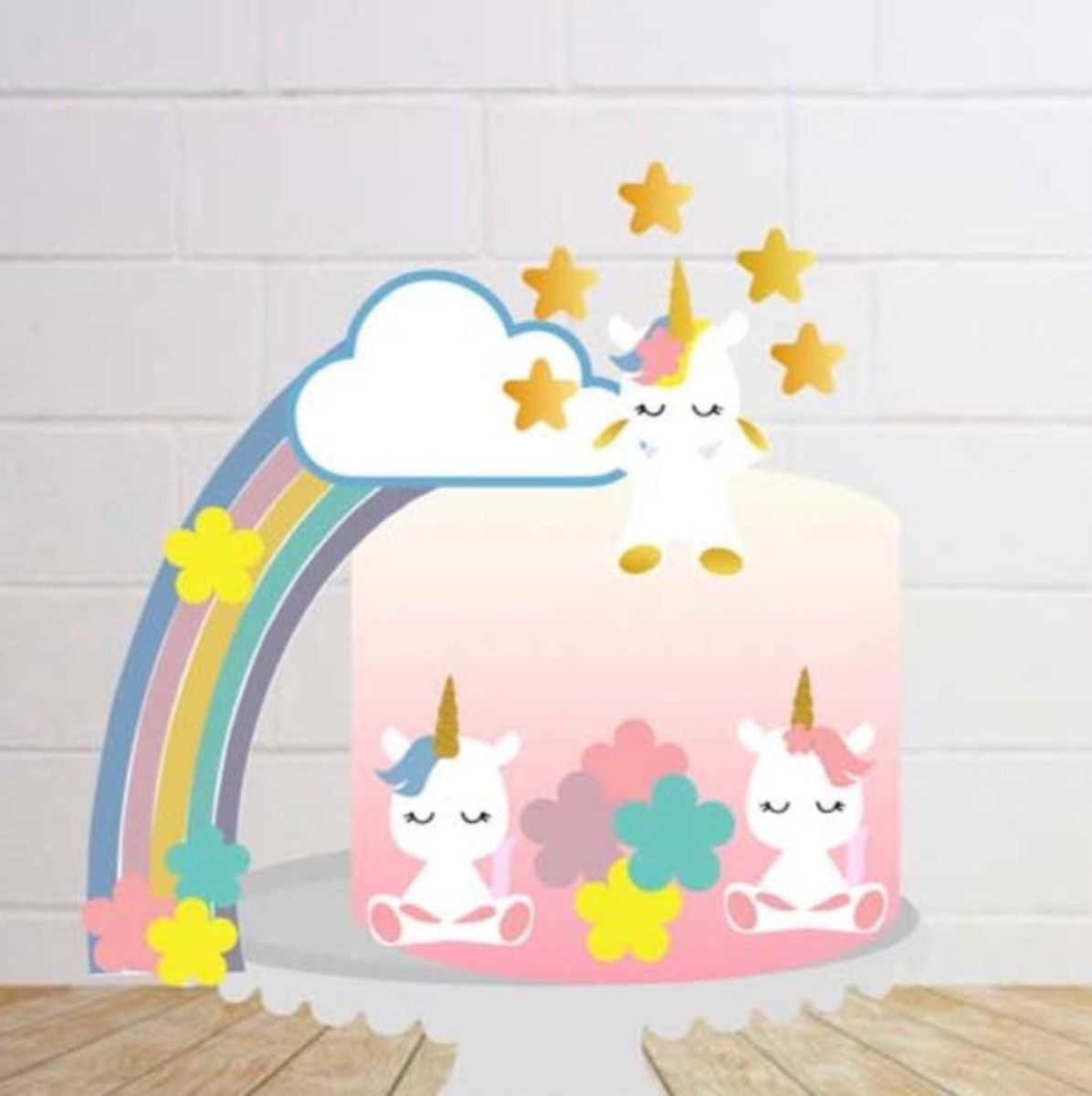 Arquivo de Corte Topo de Bolo Unicórnio Cute