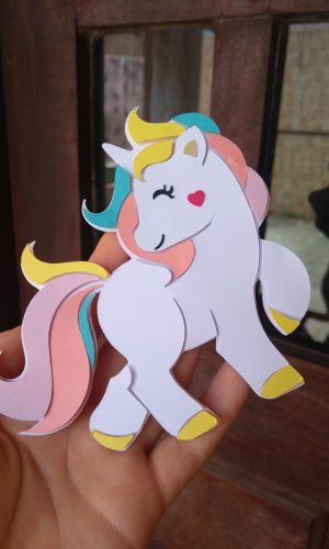 Arquivo Topo de Bolo Unicornio em Camadas Ganhe +3 Produtos