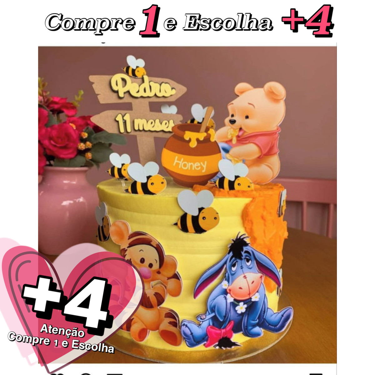 Arquivo de Corte Topo de Bolo Ursinho Pooh Baby - Studio