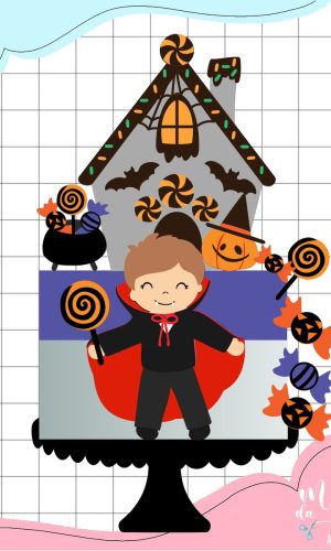 Arquivo de Corte Topo de Bolo Vampiro Cute Halloween 044