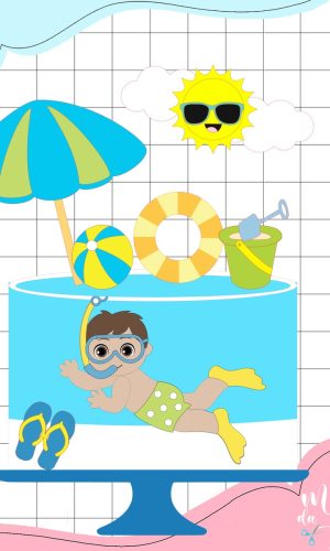 Arquivo de Corte: Topo de Bolo Verão Praia Menino 031