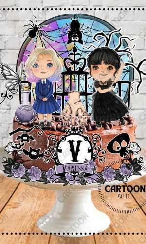 Arquivo de Corte Topo de Bolo Wandinha Cute
