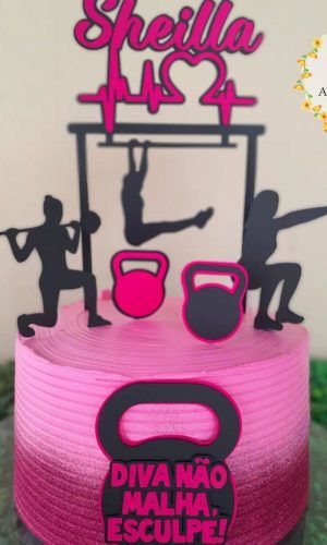 Arquivo de Corte Topo de Bolo Crossfit Feminino