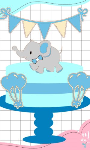 Arquivo de Corte: Topo Elefantinho Cute Menino 004