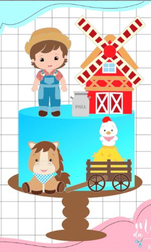 Arquivo de Corte: Topo Fazendinha Cute Menino 017