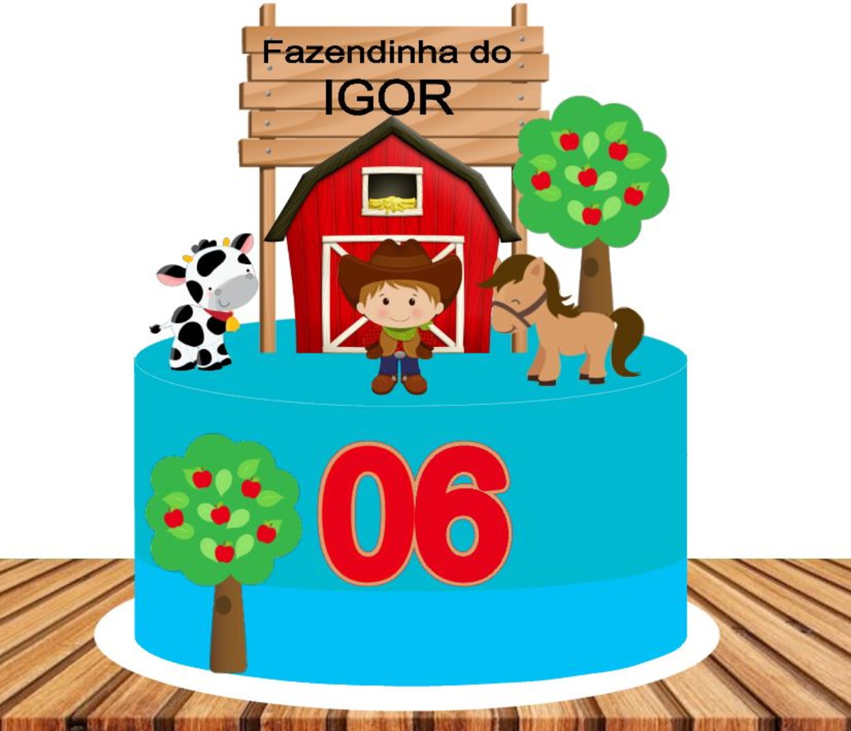 Arquivo de Corte Topo Fazendinha Menino +3 Arquivos Grátis