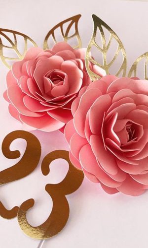 Arquivo de corte topo flores e folhas