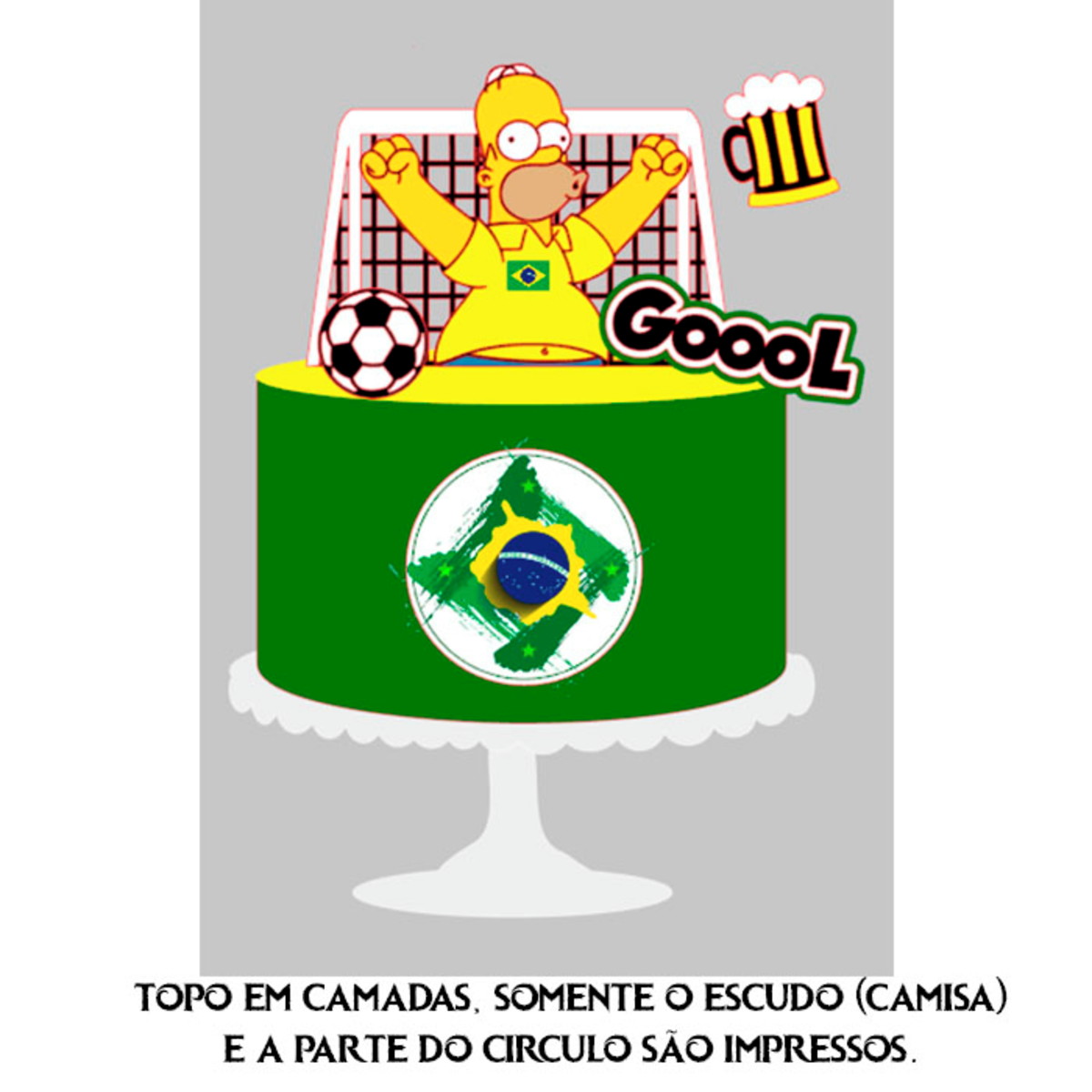 Arquivo de Corte Topo Homer Simpsons Brasil + BRINDE
