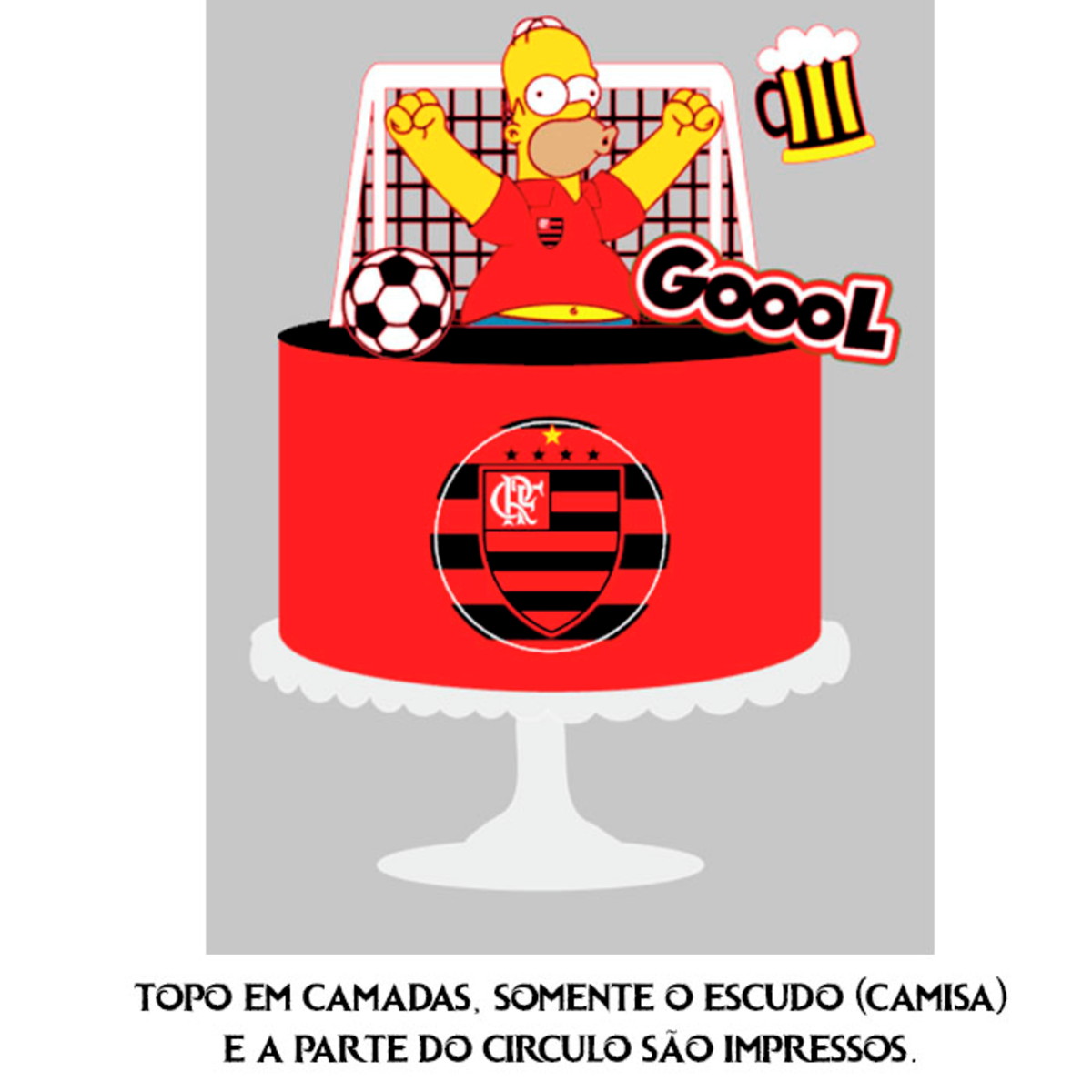 Arquivo de Corte Topo Homer Simpsons Flamengo + BRINDE