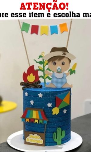 Arquivo de Corte: Topo de Bolo Arraiá Menino Baby 017