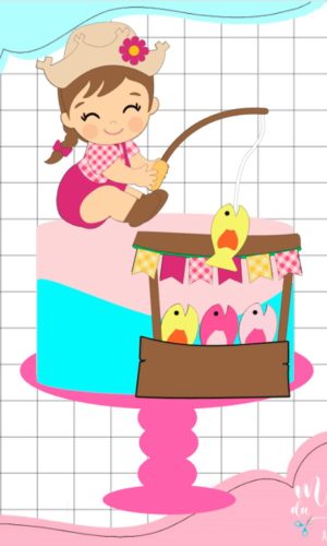 Arquivo de Corte Topo Junino Pescaria Menina Baby Arraiá 095