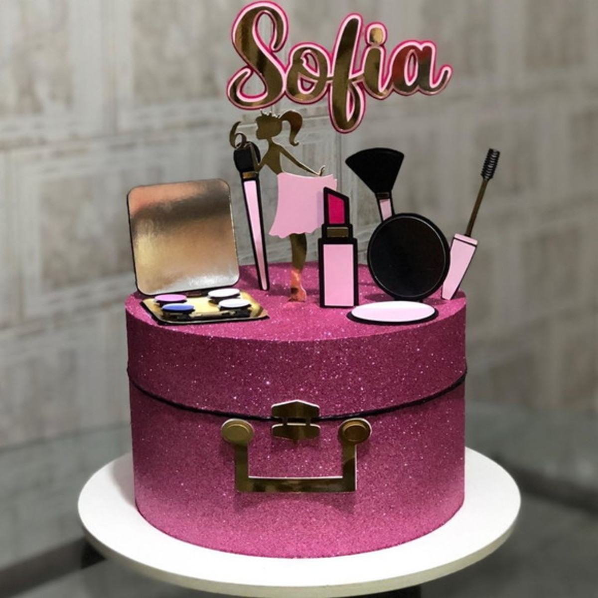 Arquivo de Corte/topo - Maleta de Maquiagem Rosa