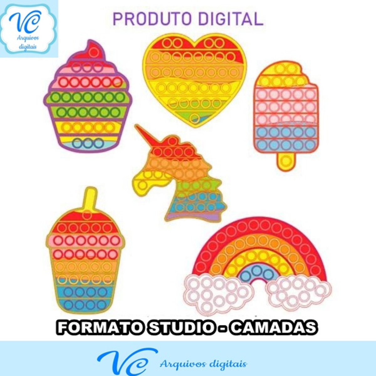 Arquivo de corte topo Pop it -01- Fidget toys -COD 971