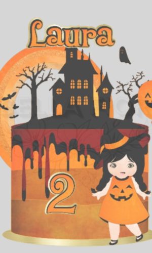 Arquivo de Corte Topode Bolo Camadas Halloween Girl Cute-bf