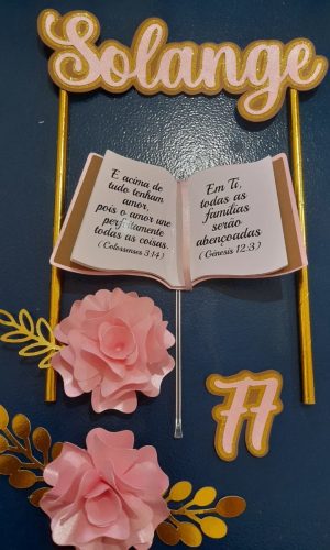 Arquivo de Corte - Topper de Bolo Feminino Bíblia