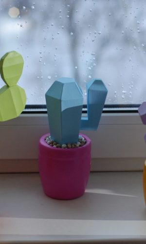 Arquivo de corte trio de cactos lowpoly