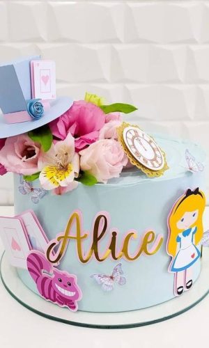 Arquivo de topo de bolo Alice no país das maravilhas