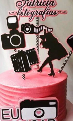 Arquivo de topo de bolo fotógrafo
