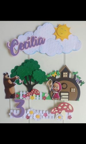 Arquivo de topo de bolo Marsha e o urso