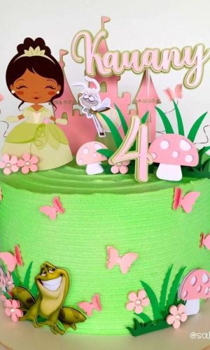 Arquivo de topo de bolo princesa e o sapo