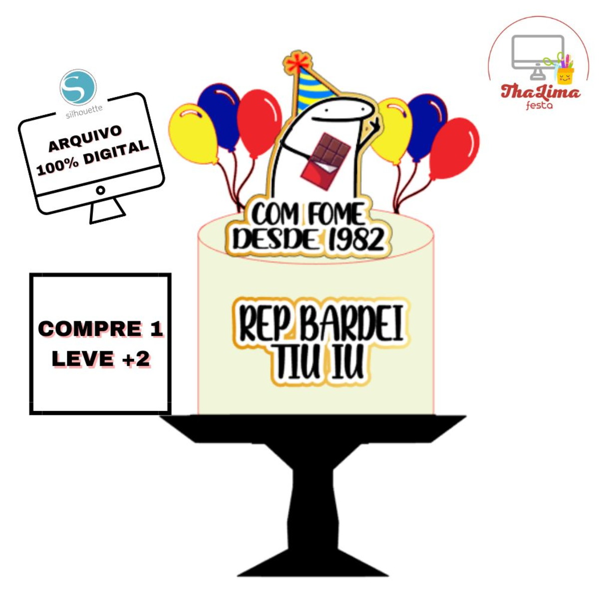 Arquivo Digital Corte Topo de Bolo Camadas Flork Menino
