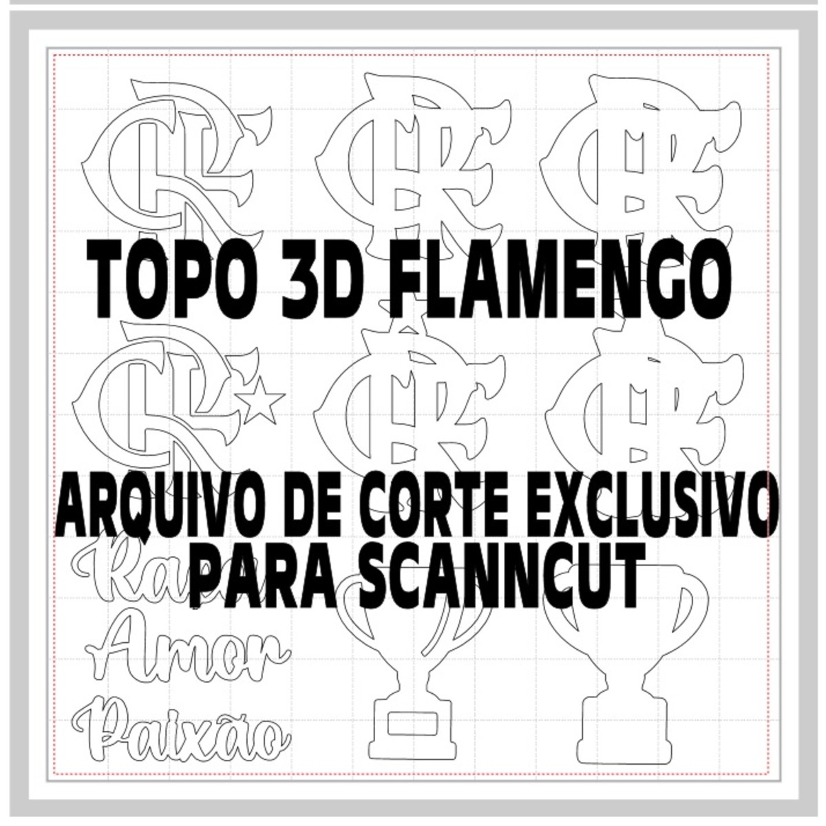 Arquivo Digital Fcm - Pack Topos 3d Futebol - Imagem 2