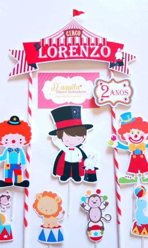 Arquivo Digital para corte topo de bolo Circo