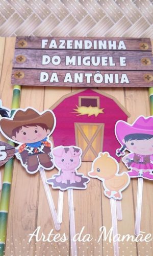 Arquivo Digital para corte topo de bolo Fazendinha