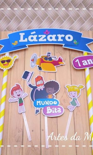 Arquivo Digital para corte topo de bolo Mundo Bita Menino