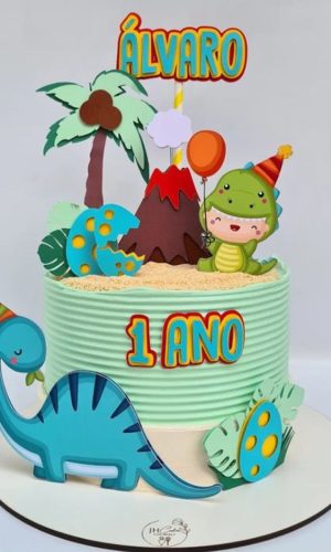 ARQUIVO DIGITAL STUDIO - Topo de bolo Dinossauro cute 3