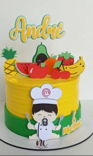 Arquivo Digital Studio Topo Bolo Bebê Master Chef em Camadas