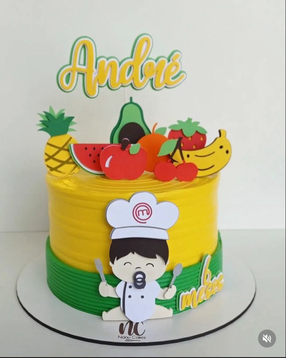 Arquivo Digital Studio Topo Bolo Bebê Master Chef em Camadas